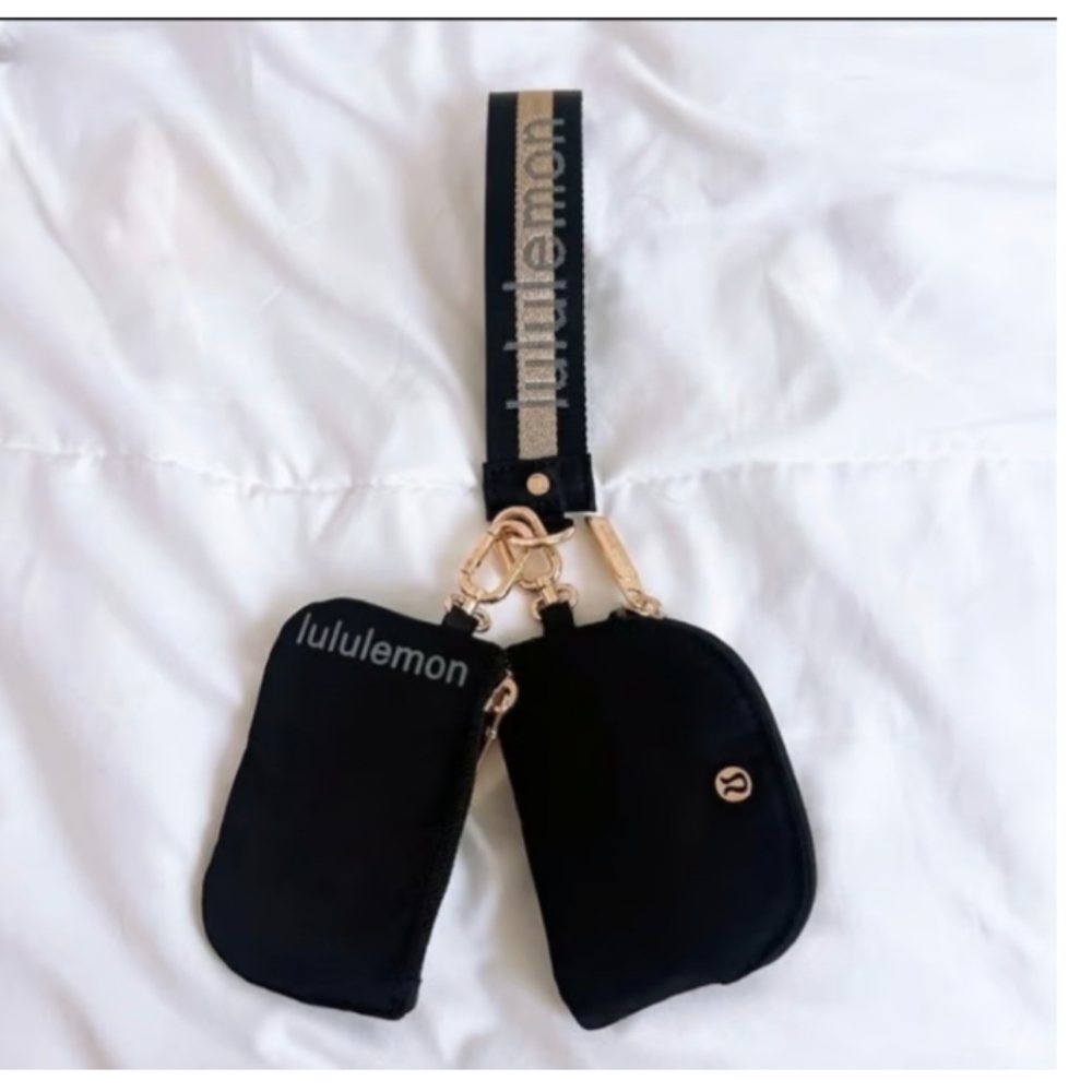 lululemon keychain dual pouch black